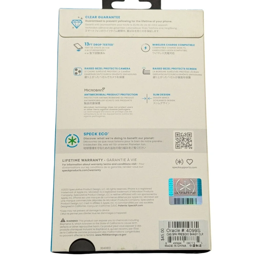 BB. Speck Presidio Perfect-Clear Case for‎ iPhone 15 / 14 Plus (6.7